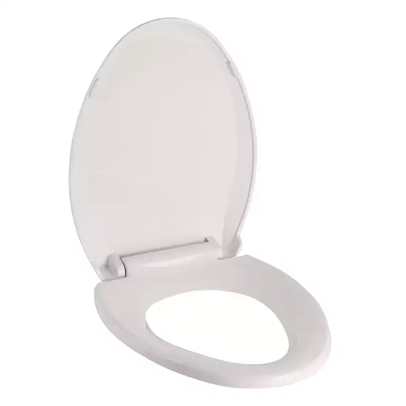 Acekool 19 in Biscuit Color Elongated Toilet Seat Made from Durable Polypropylene with Smooth Easy Clean Surface