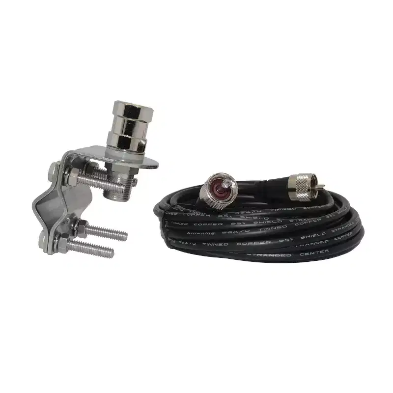 Browning Mirror-Mount Kit for CB Antenna with 18-Ft. Coaxial Cable and Preinstalled UHF PL-259 Connectors, BR-MM-18