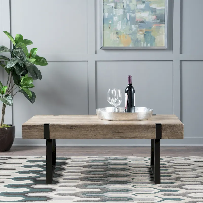 Abitha Faux Wood Coffee Table by Christopher Knight Home - 43.25 L x 23.60 W x 16.75 H