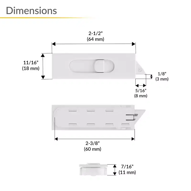 Brixwell 85-932RLH Snap-In Tilt Latch Pair Plastic Material Right and Left Hand Side White Finish