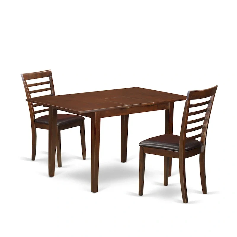 East West Furniture Dining Set Contains a Rectangle Dining Table with Butterfly Leaf and Dining Chairs (Chair Seat Type Options)