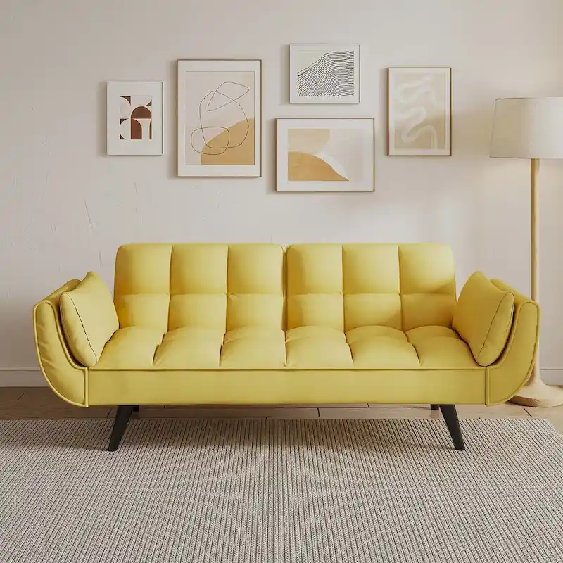 57 Futon Sofa Bed, Convertible Folding Futon Couch Recliner Lounge For Living Room