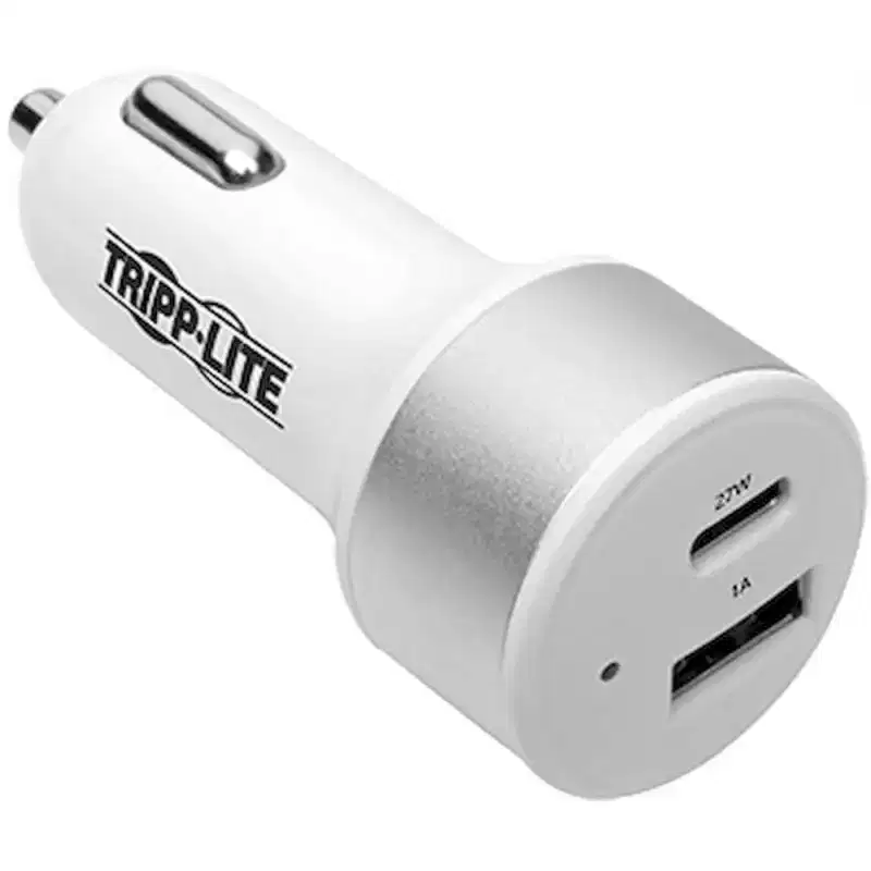 Eaton Tripp Lite Series Dual-Port USB Car Charger with PD Charging - USB Type C (27W) & USB Type A (5V 1A/5W), UL 2089 - 32 W Output Power