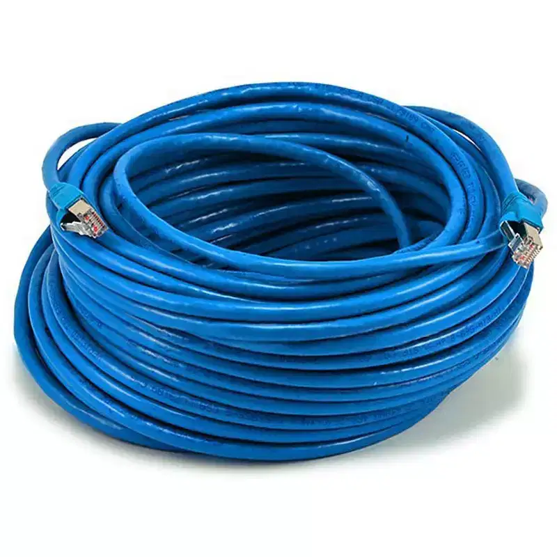 Monoprice Cat6A Ethernet Patch Cable - 100 Feet - Blue | Snagless RJ45, Stranded, 550Mhz, STP, Pure Bare Copper Wire, 10G,26AWG