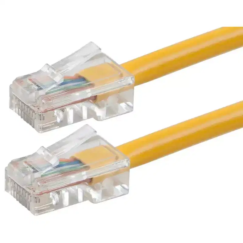 Monoprice Cat6 Ethernet Patch Cable - 7 Feet - Yellow | Network Internet Cord - RJ45, Stranded, 550Mhz, UTP, Pure Bare Copper Wire, 24AWG - Zeroboot
