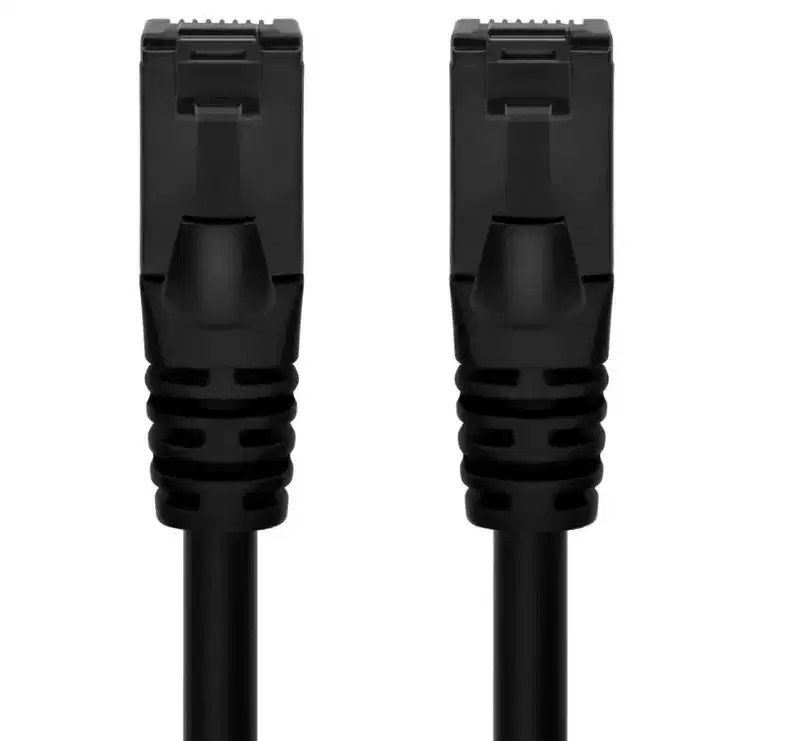 Monoprice Cat6A Flexible TPE Patch Cable - 7 Feet - Black | UTP, 24AWG, 500MHz, Pure Bare Copper, Snagless RJ45, Ethernet Cable - Flex Series