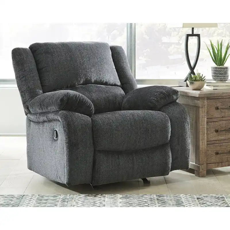 Draycoll Contemporary Rocker Recliner, Slate