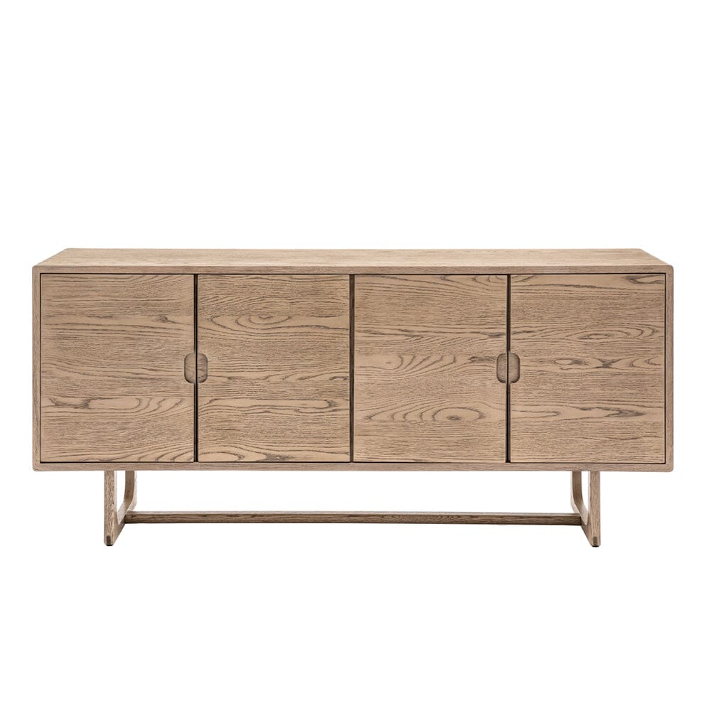 Smoked Oak Wooden 4 Door Sideboard
