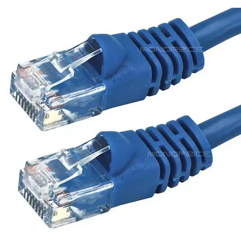 Monoprice Cat5e Ethernet Patch Cable - 14 Feet - Blue | Network Internet Cord - RJ45, Stranded, 350Mhz, UTP, Pure Bare Copper Wire, 24AWG