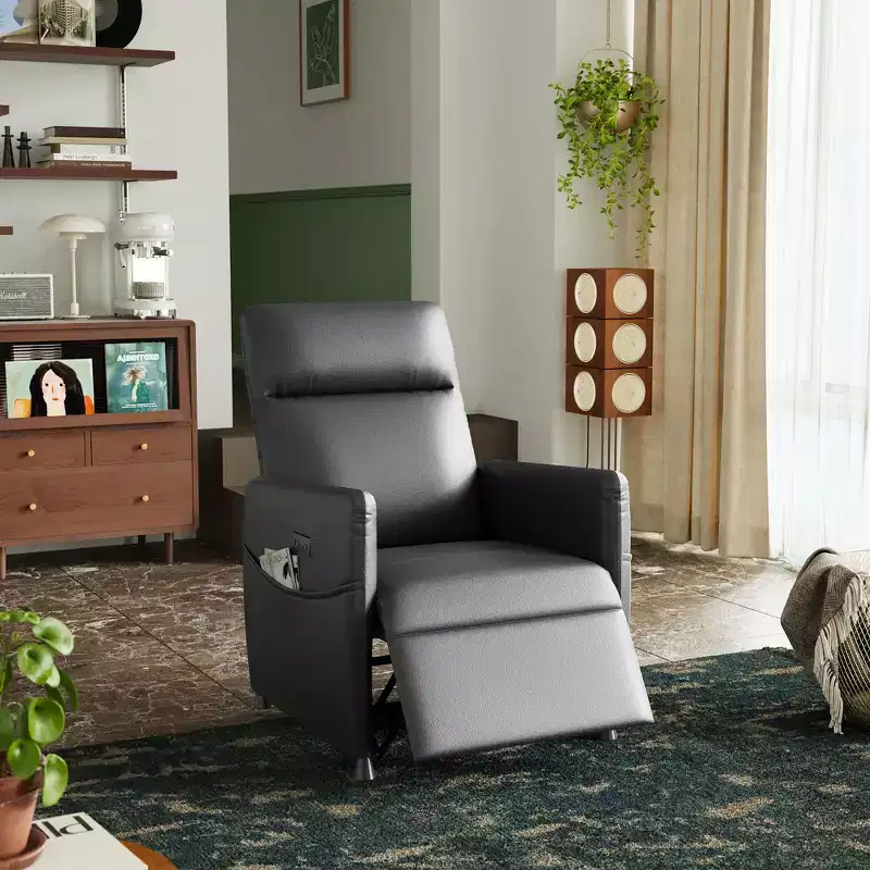 MAYEERTY Power Recliner Chair, Electric Recliner with Footrest, Padded Seat for Small Spaces, Living Room & Home Theater