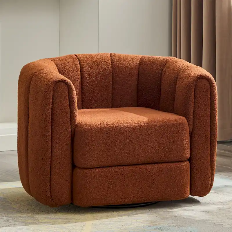 Modern Upholstered Swivel Accent Barrel Chair