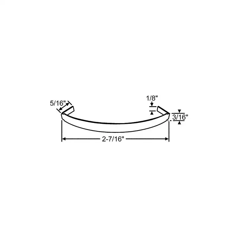 Brixwell Tension Spring Steel Material 2-7/16 Length 5/16 Left End Height 1/8 Center Rise Height Hardware Steel Finish