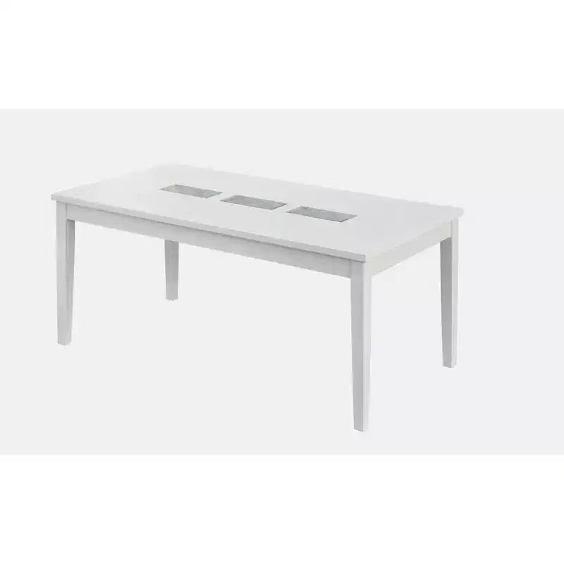 Diamond Rectangular Dining Table White �C 6-Seater, MDF & Rubberwood
