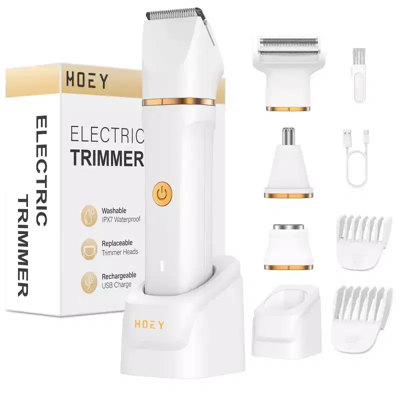 Hoey Womens 4 in 1 Electric Grooming Kit and Bikini Trimmer - Waterproof Cordless Shaver