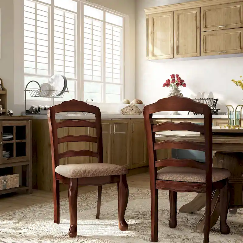 Shak Traditional Wood Ladderback Dining Chairs (Set of 2) by Furniture of America