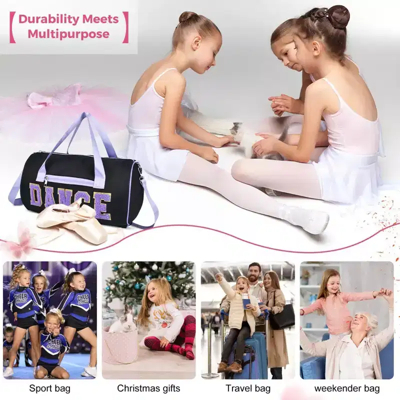 Narwey Dance Bag for Girls, KUIRAN 23L Waterproof Travel Duffel Bag