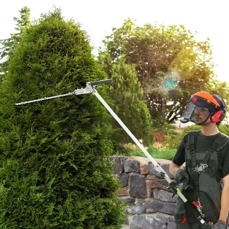VEVOR 15.7-inch 26CC 2 Cycle Gas Hedge Trimmer,Gas Powered Pole Hedge Trimmer with Dual Sided Dual Action Blade, 270 Adjustable Trimmer Head, Black
