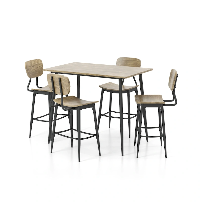 Cairo Industrial Metal 5-Piece Counter Height Dining Table Set by Furniture of America