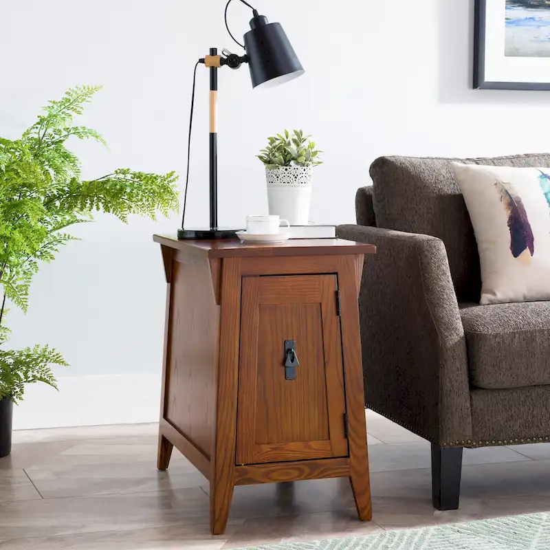 Leick Home Traditional Solid Wood Mission Cabinet End Table