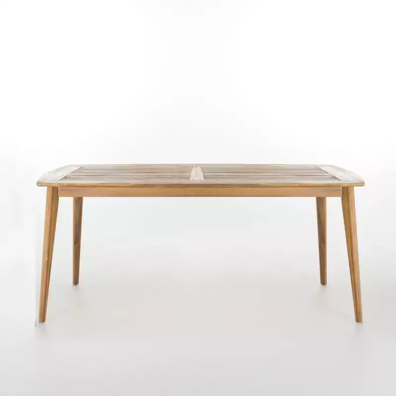 Christopher Knight Home Stephanie Outdoor 71 Slatted Design Acacia Wood 6 Seater Dining Table