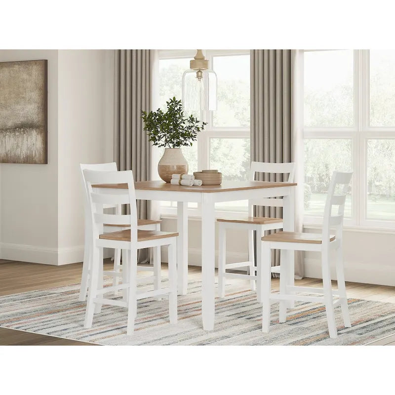 Signature Design by Ashley Gesthaven Counter Height Dining Table and 4 Barstools (Set of 5)