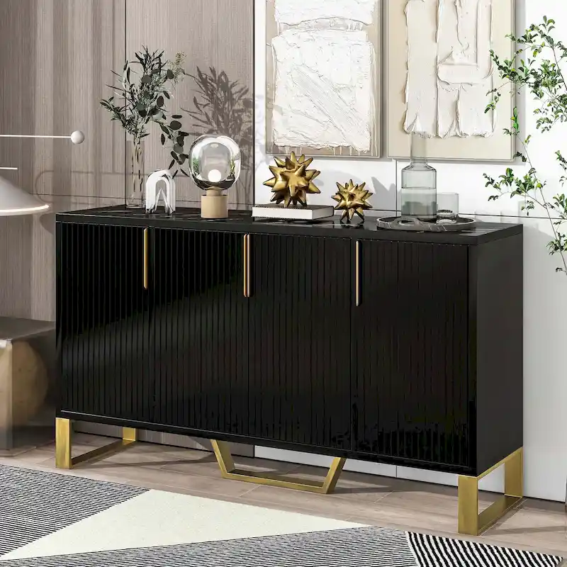 Modern Luxury Sideboard with Adjustable Shelves for Kitchen