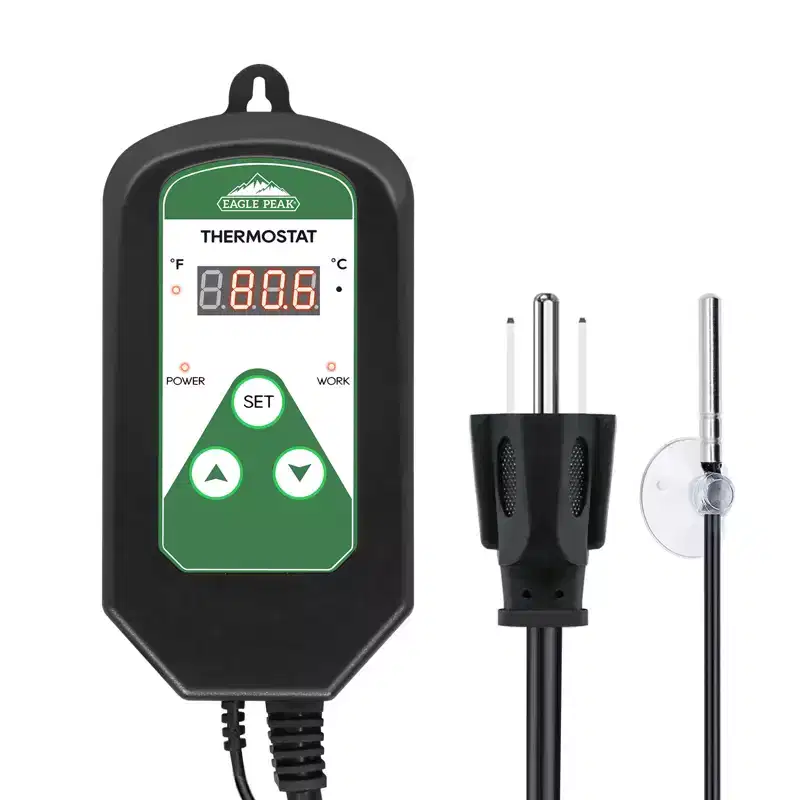 EAGLE PEAK Digital Heat Mat Thermostat Controller 42108 F for Heat Mat, Greenhouse, 15A/1800W