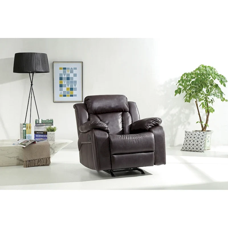 Faux Leather Rocker Recliner Chair - 38W x 37D x 41H