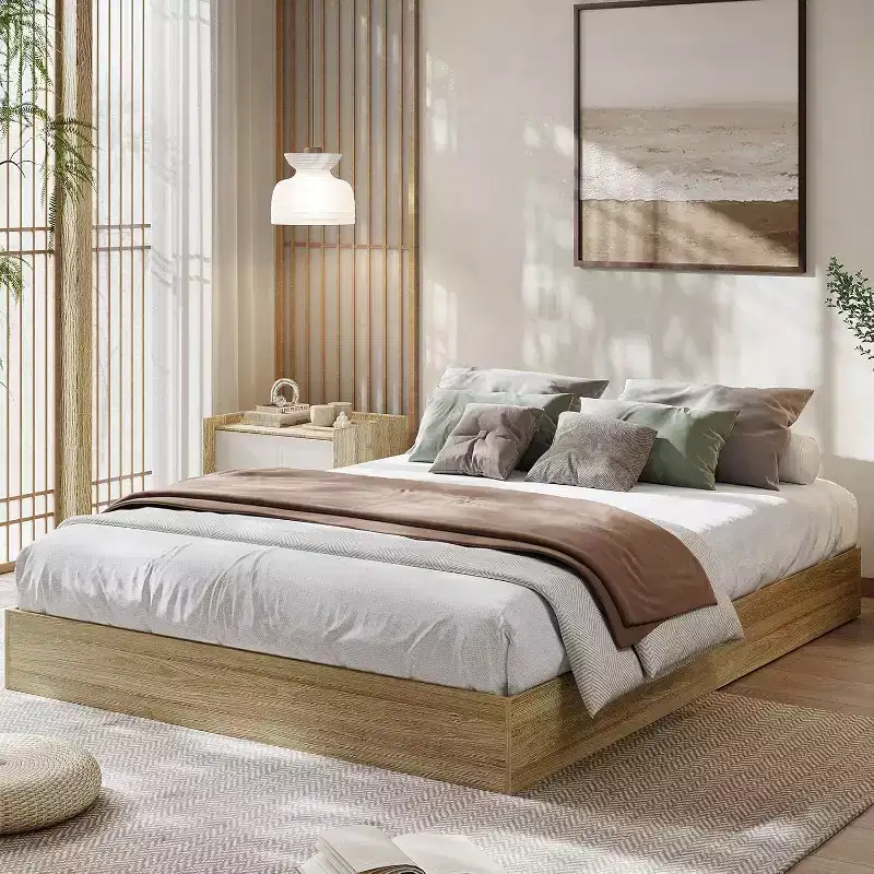 Wood Platform Bed Frame Classic with Wooden Slats,No Box Spring Needed, No Headboard,Easy Assembly