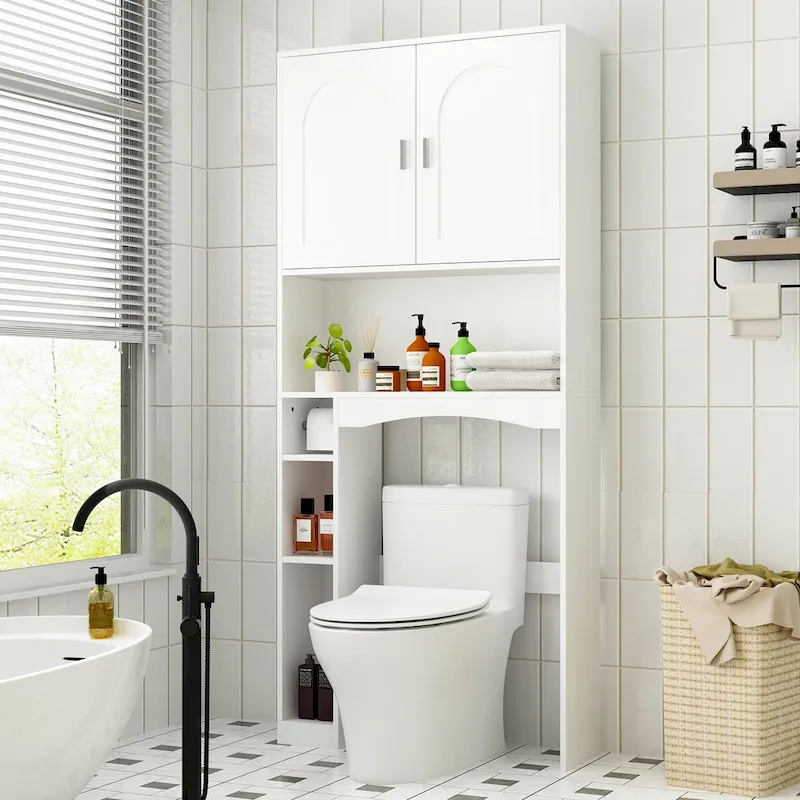 Over The Toilet Cabinet, Double Door Bathroom Storage Organizer - 31.5x70.9