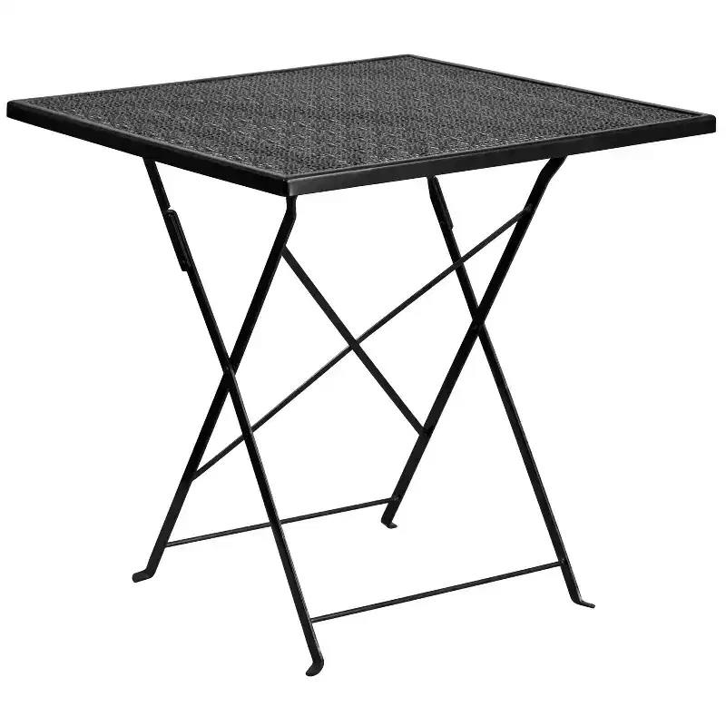Flash Furniture Oia Commercial Grade 28 Square Indoor-Outdoor Steel Folding Patio Table