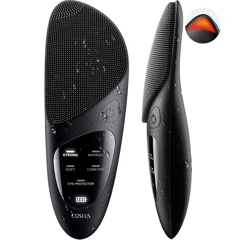 COSLUS Face Scrubber Facial Cleansing Brush: Silicone Portable Waterproof Rechargeable Face Wash Brush, 4 Cleansing Modes,Electric Face Exfoliator