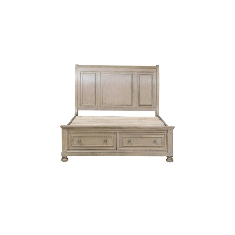 Donald 5 Piece Gray Modern Sleigh Storage Platform Bedroom Set